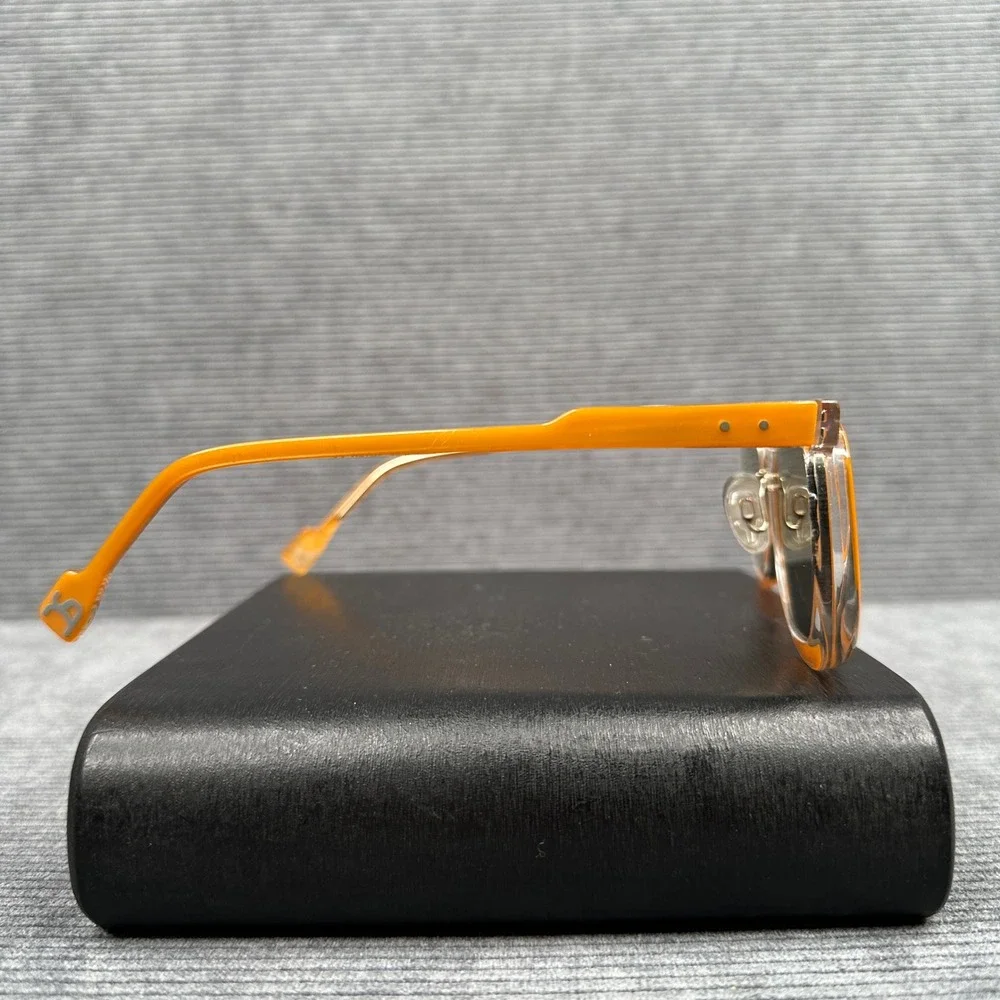 Dzmitry Samal Paris Xavier Orange Clear Square Y2K Sunglasses Handmade in France